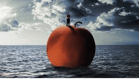giant peach at sea