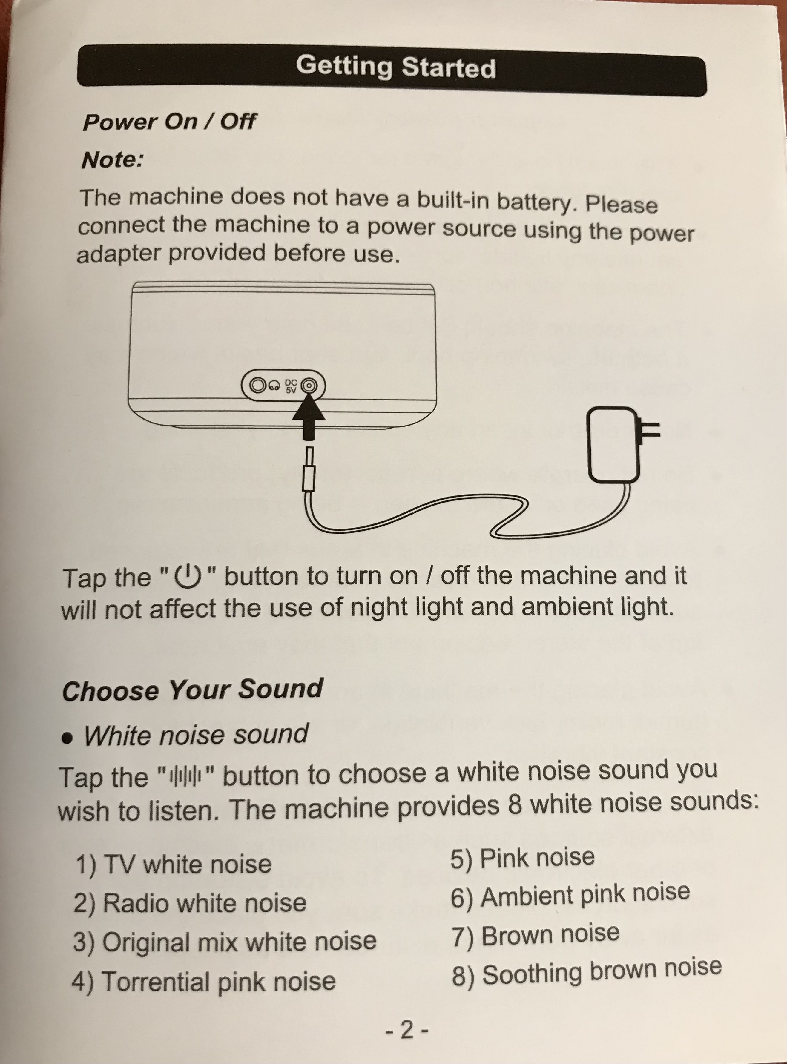 letsfit noise machine instructions