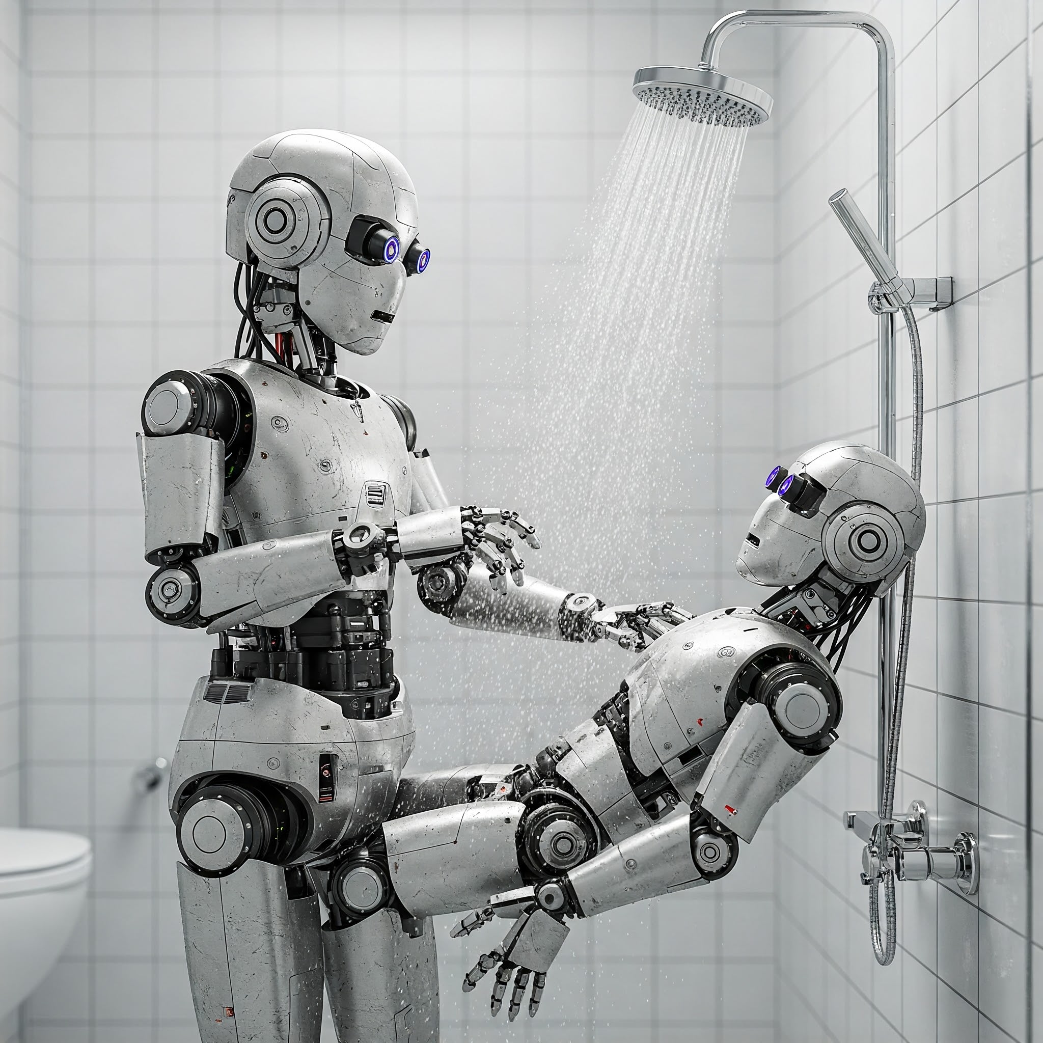 That's great! Can you make the shower into a robot too?
