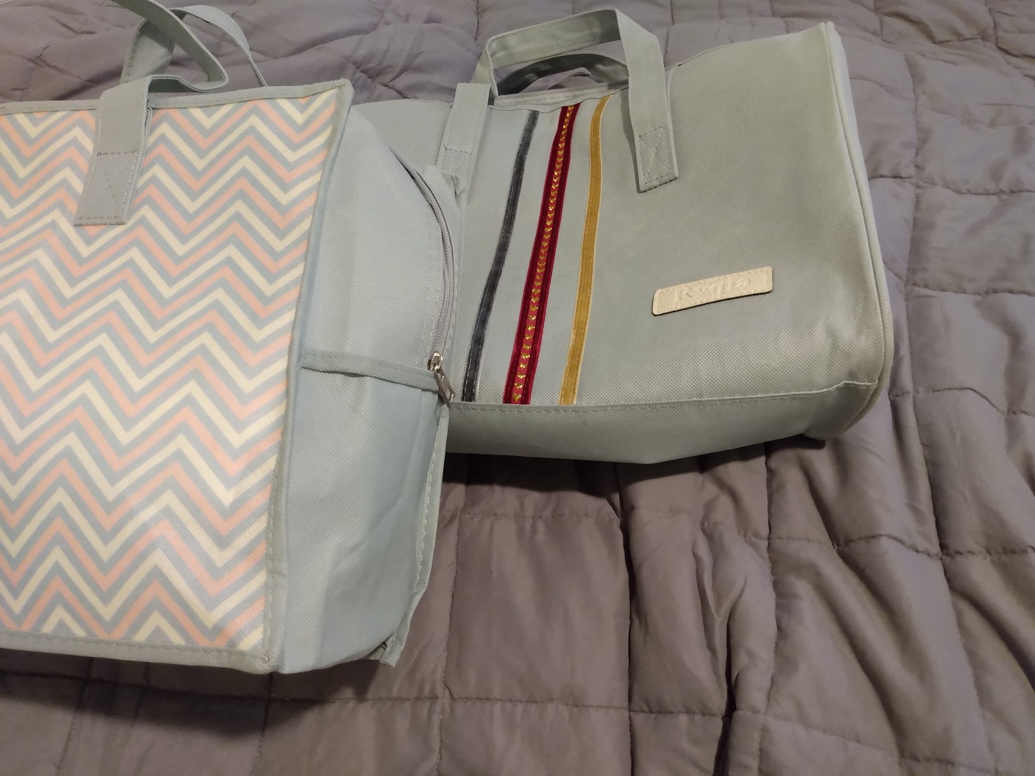 comparison of the bags they came in