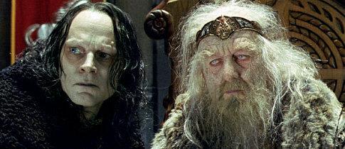 Brad Dourif (on the left as Grima Wormtongue