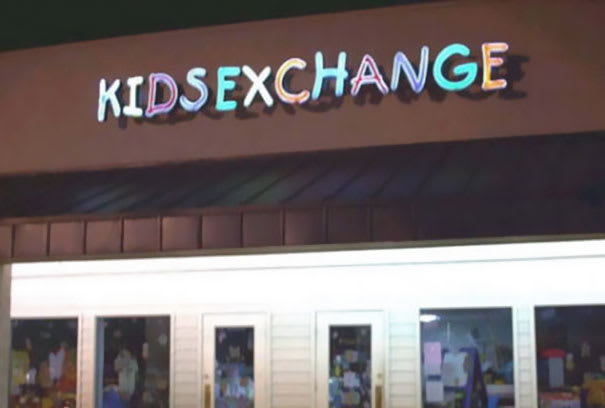 It's supposed to read 'KIDS EXCHANGE'.