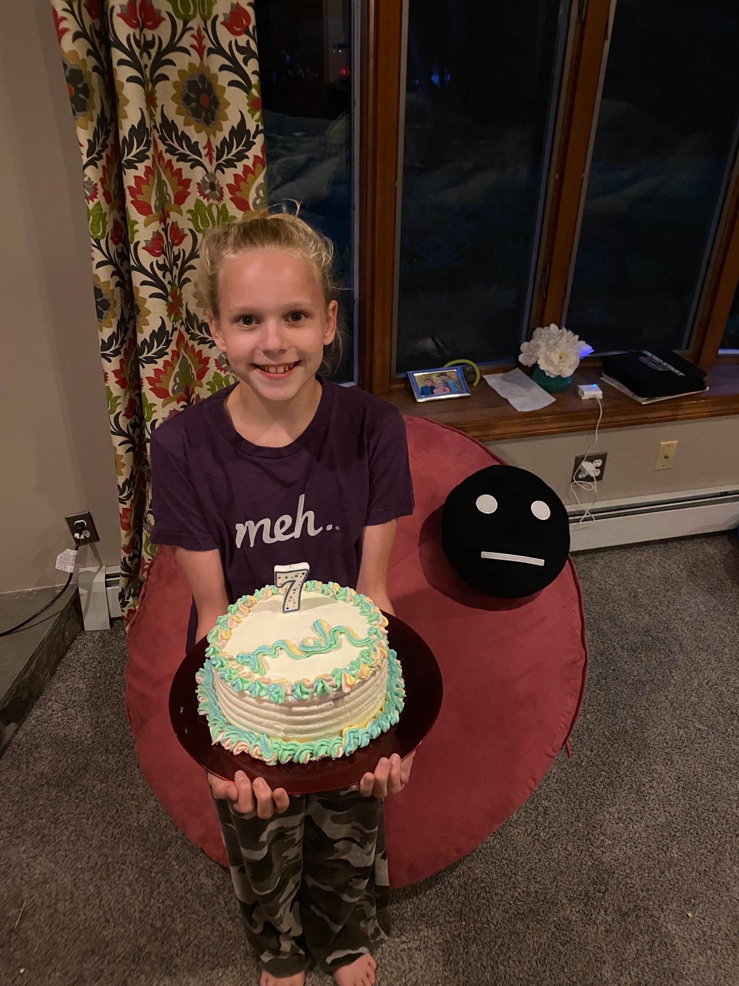 My Daughter made this cake today for Meh's 7th birthday. She worked for 4 hours on this cake! It is strawberry flavored too!!She is really excited and hopes that her cake wins! 