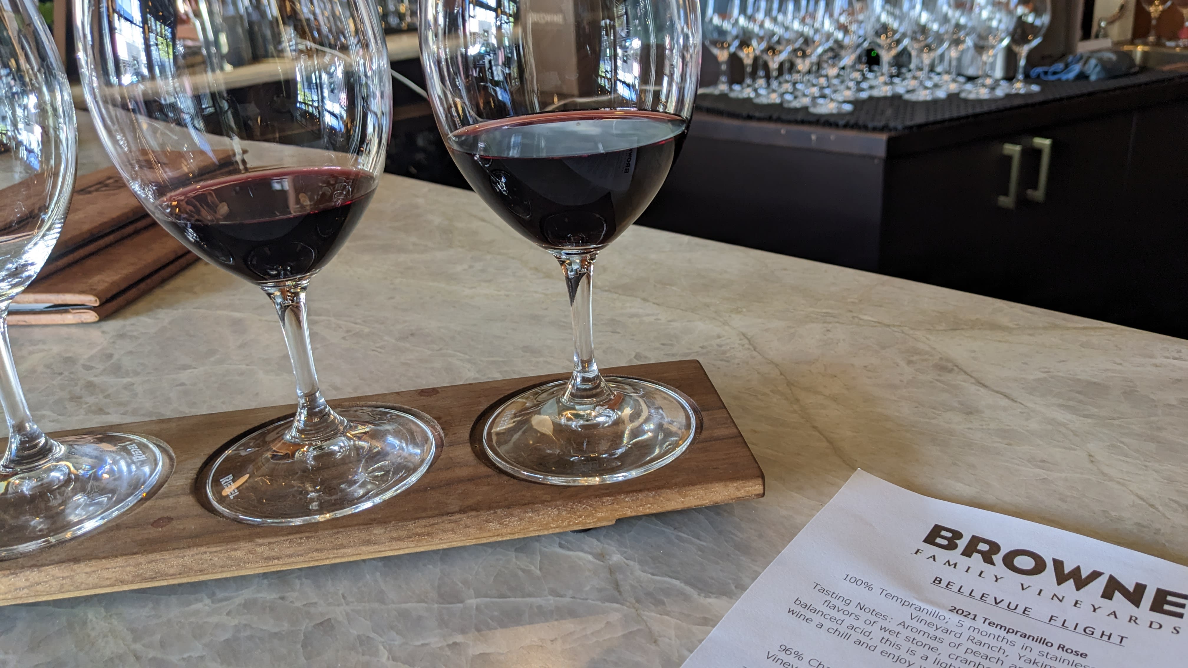 browne family tasting flight