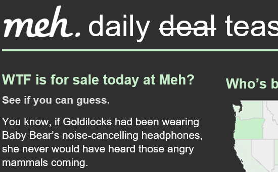 In the daily teaser e-mail