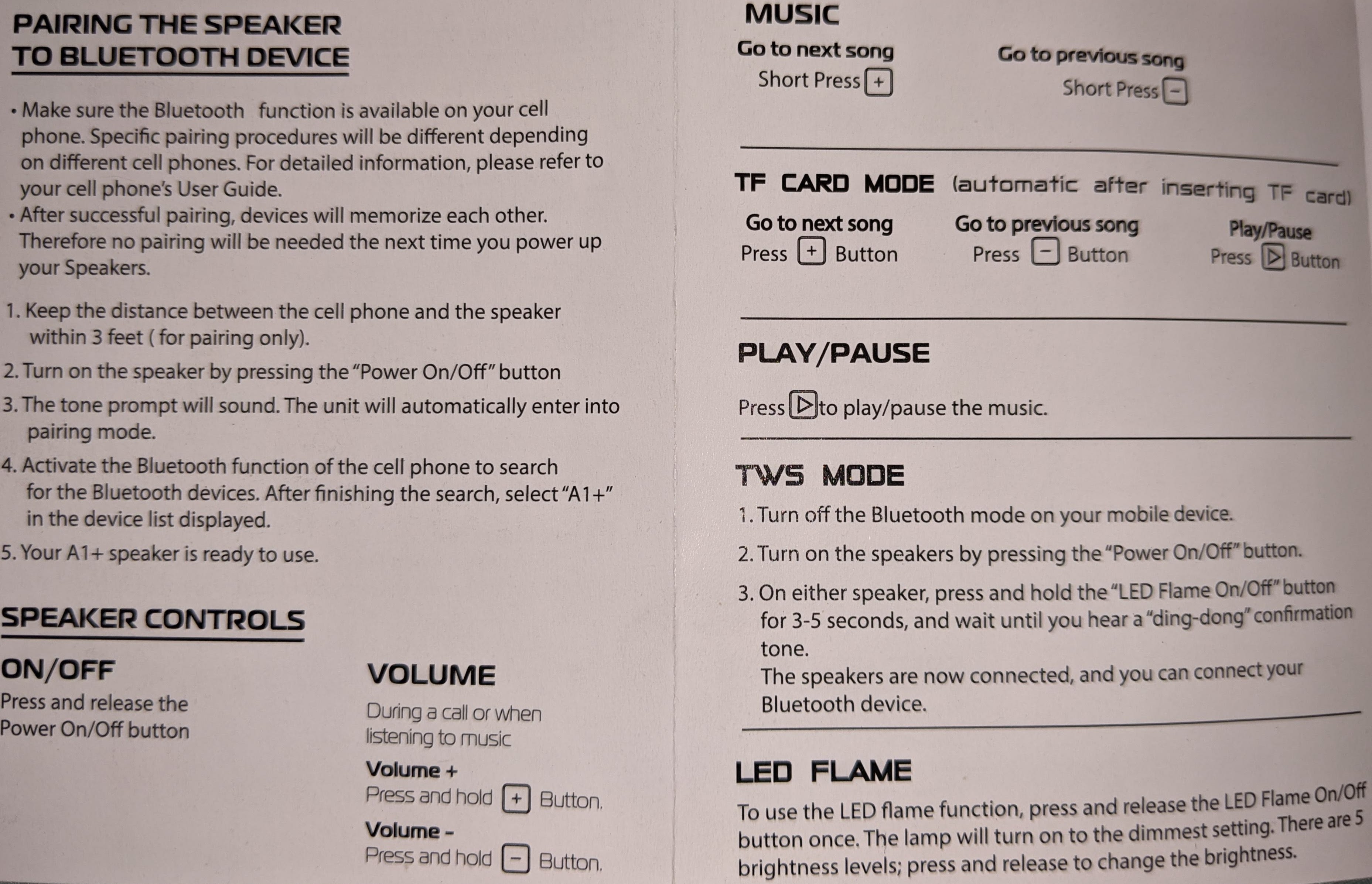 photo of instructions