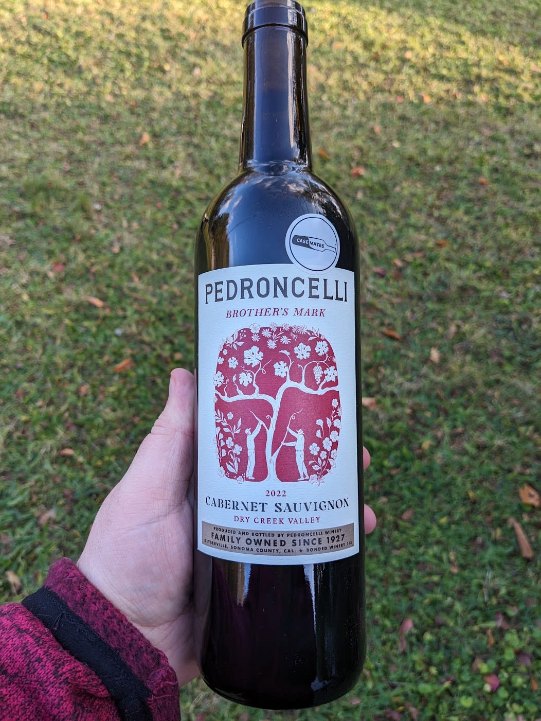 Bottle of Pedroncelli Cab Sauv
