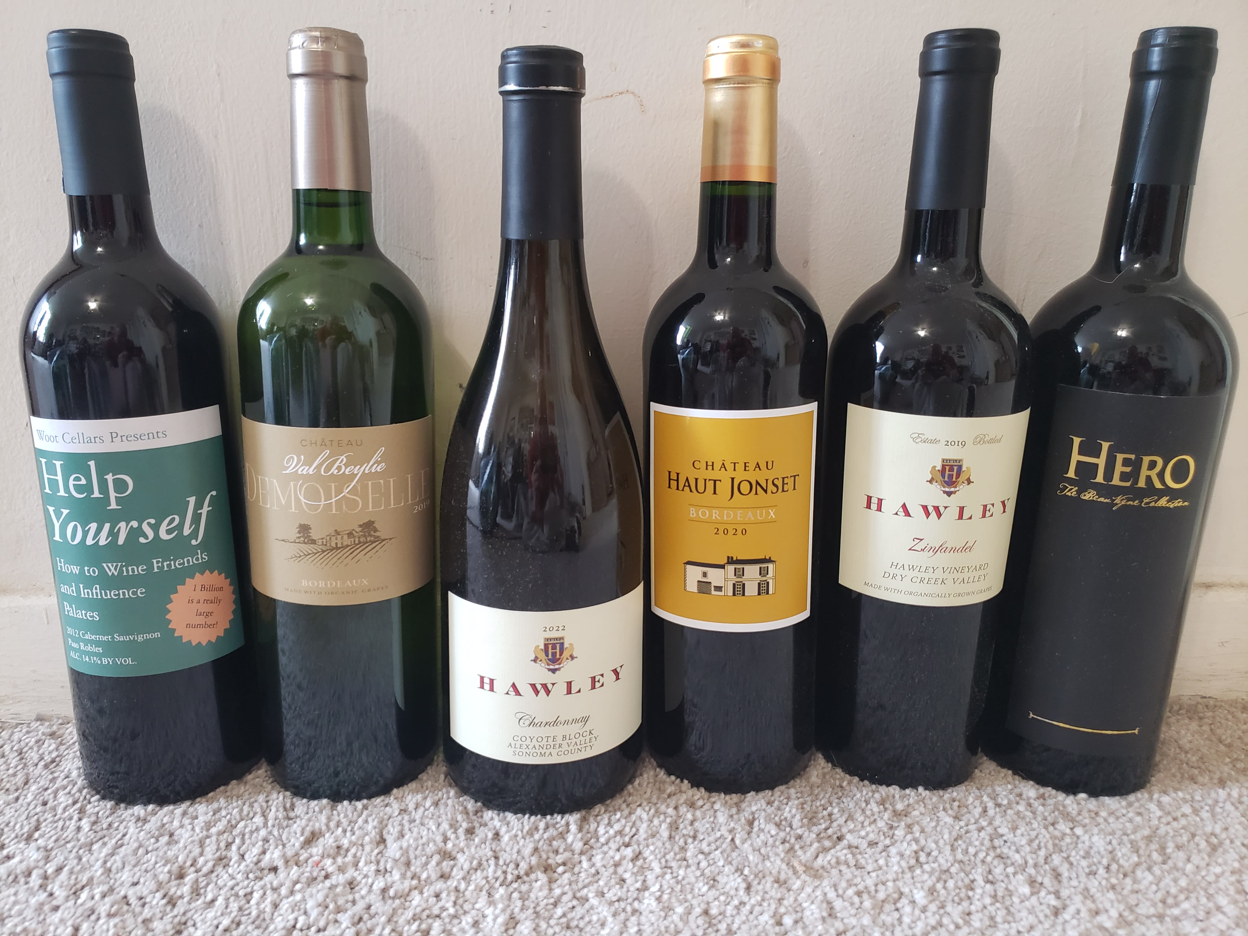 six bottles from mystery case