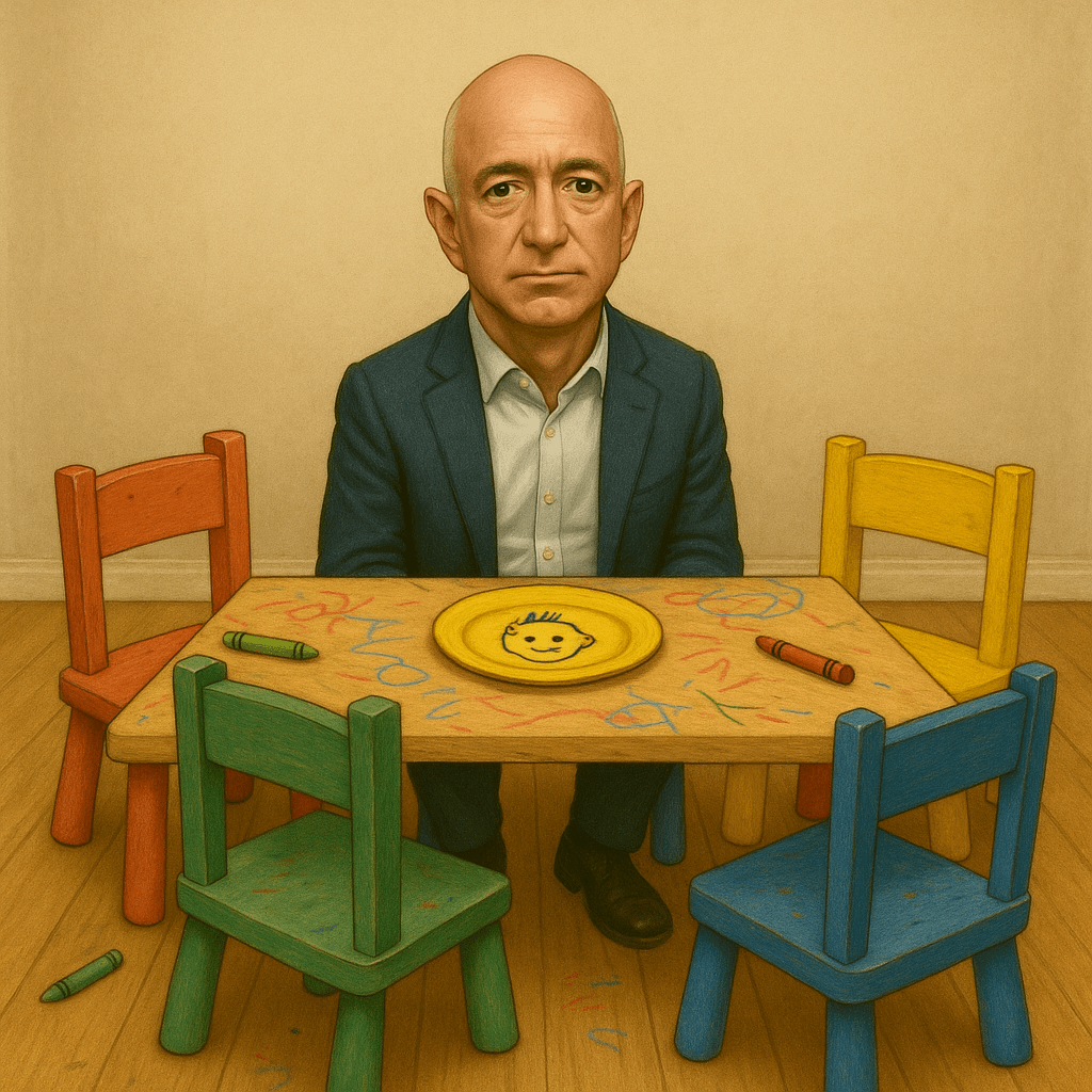 Bezos at the kids' table