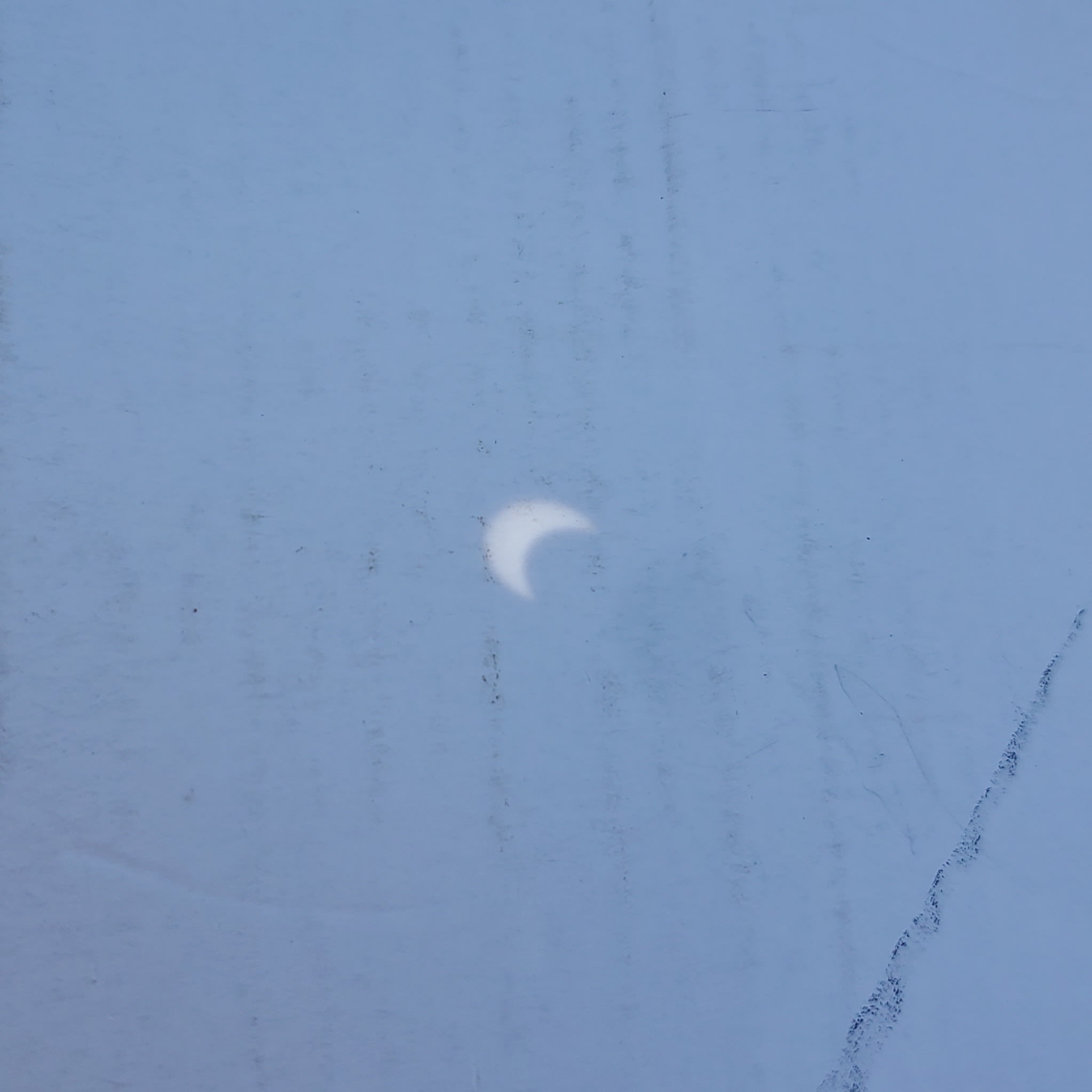 Pinhole viewer projection on white cardboard, approx. 1:30 PM EST