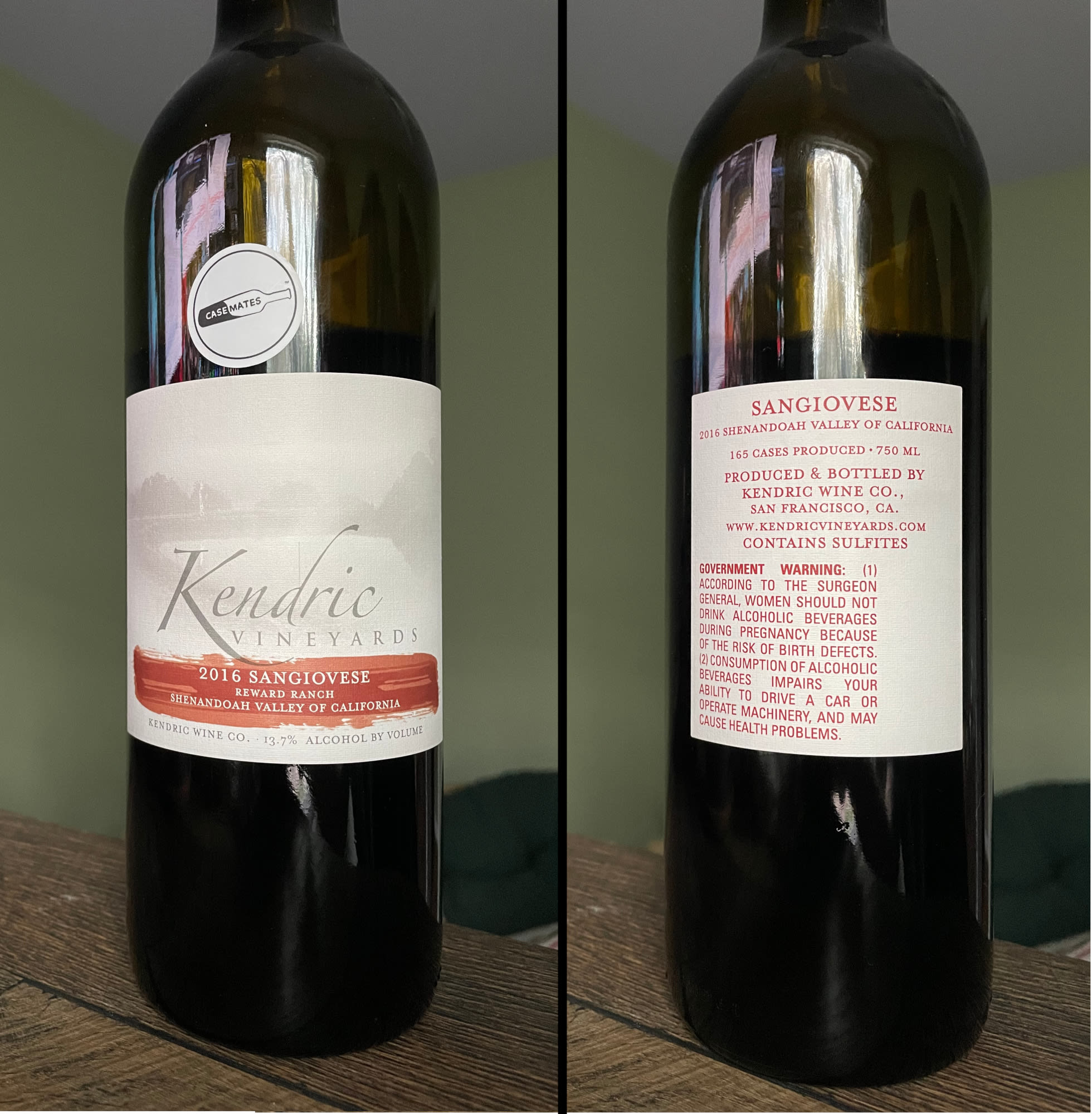 Front and back labels of the bottle
