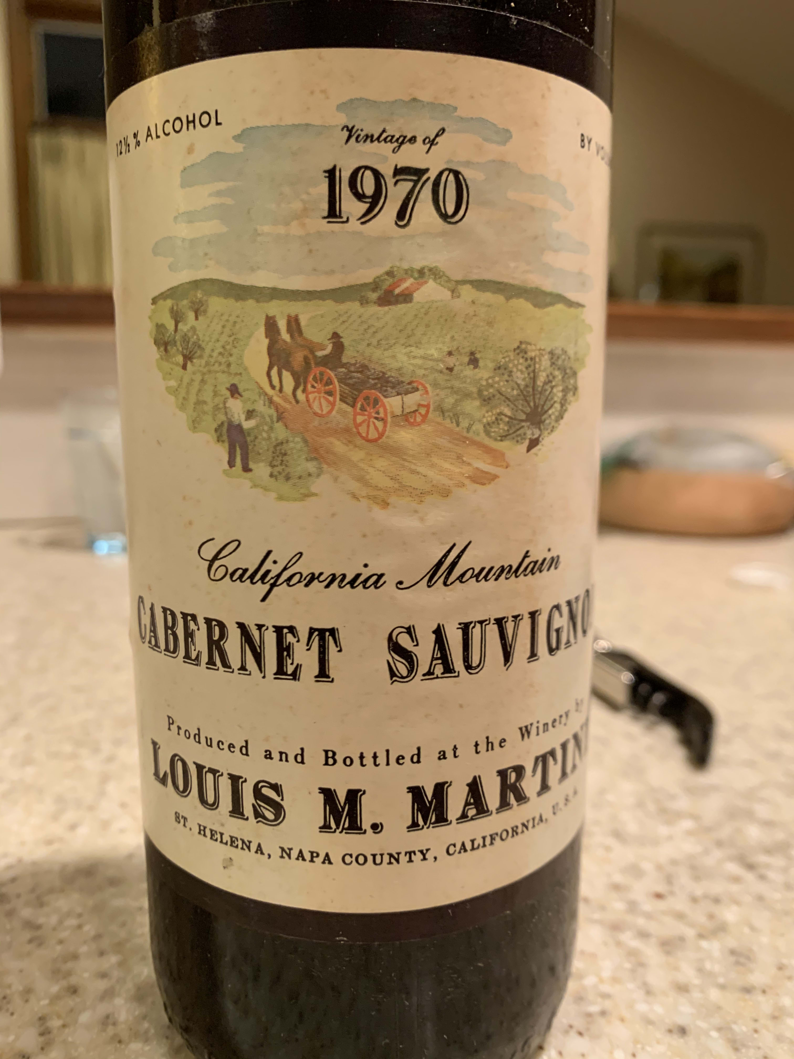 1970 Louis Martini Cabernet Sauvignon