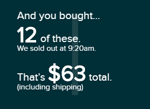 Meh order count of 12