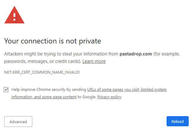 Your connection is not private
