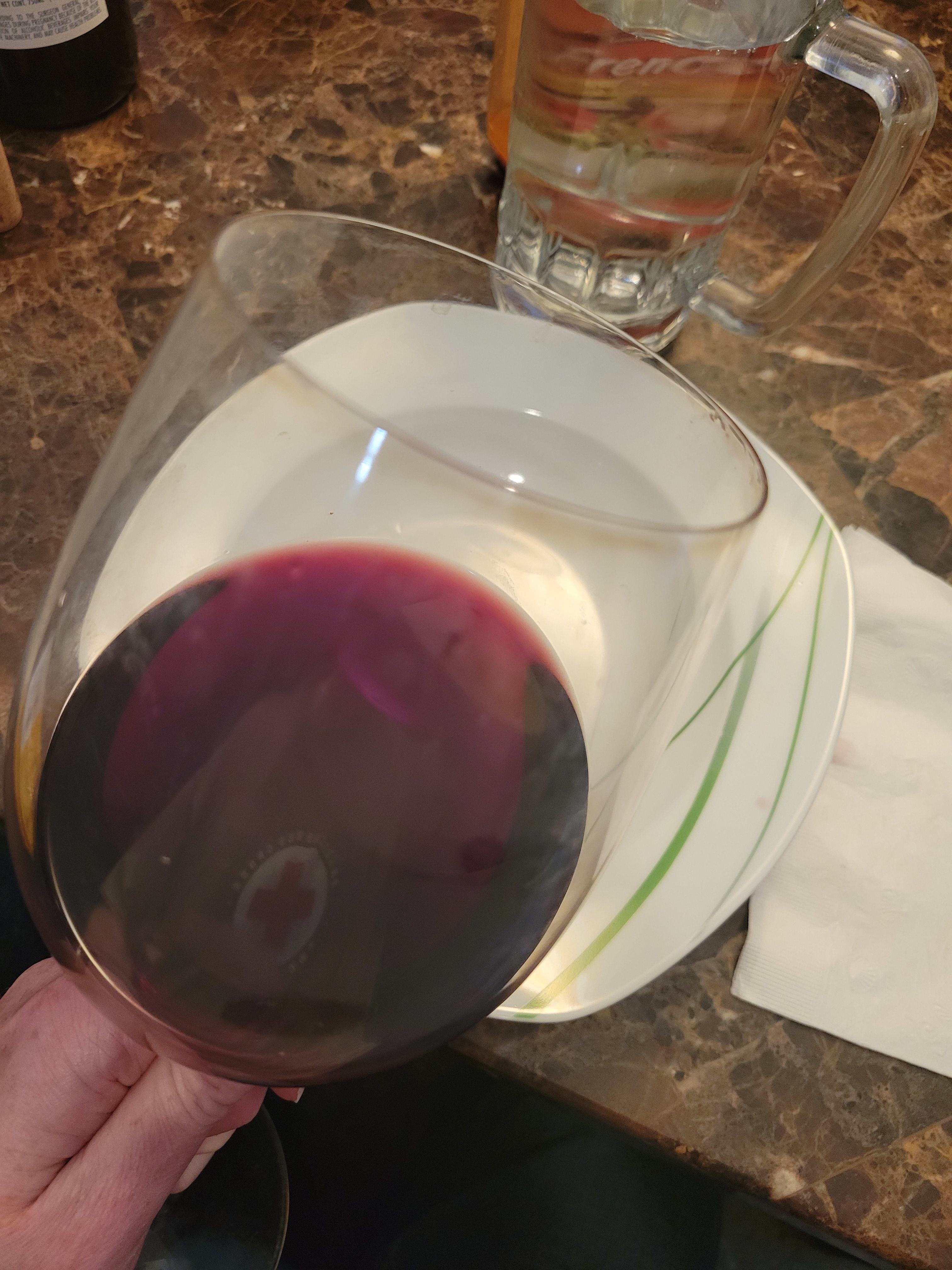 wine in glass