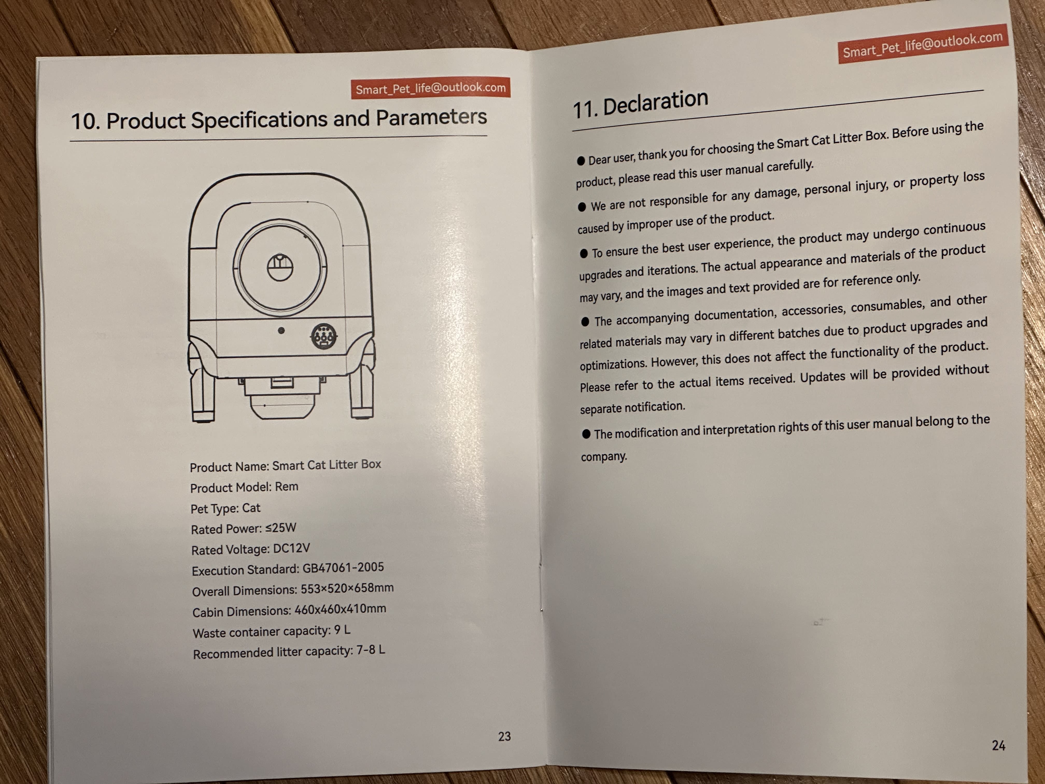 Last page of the manual