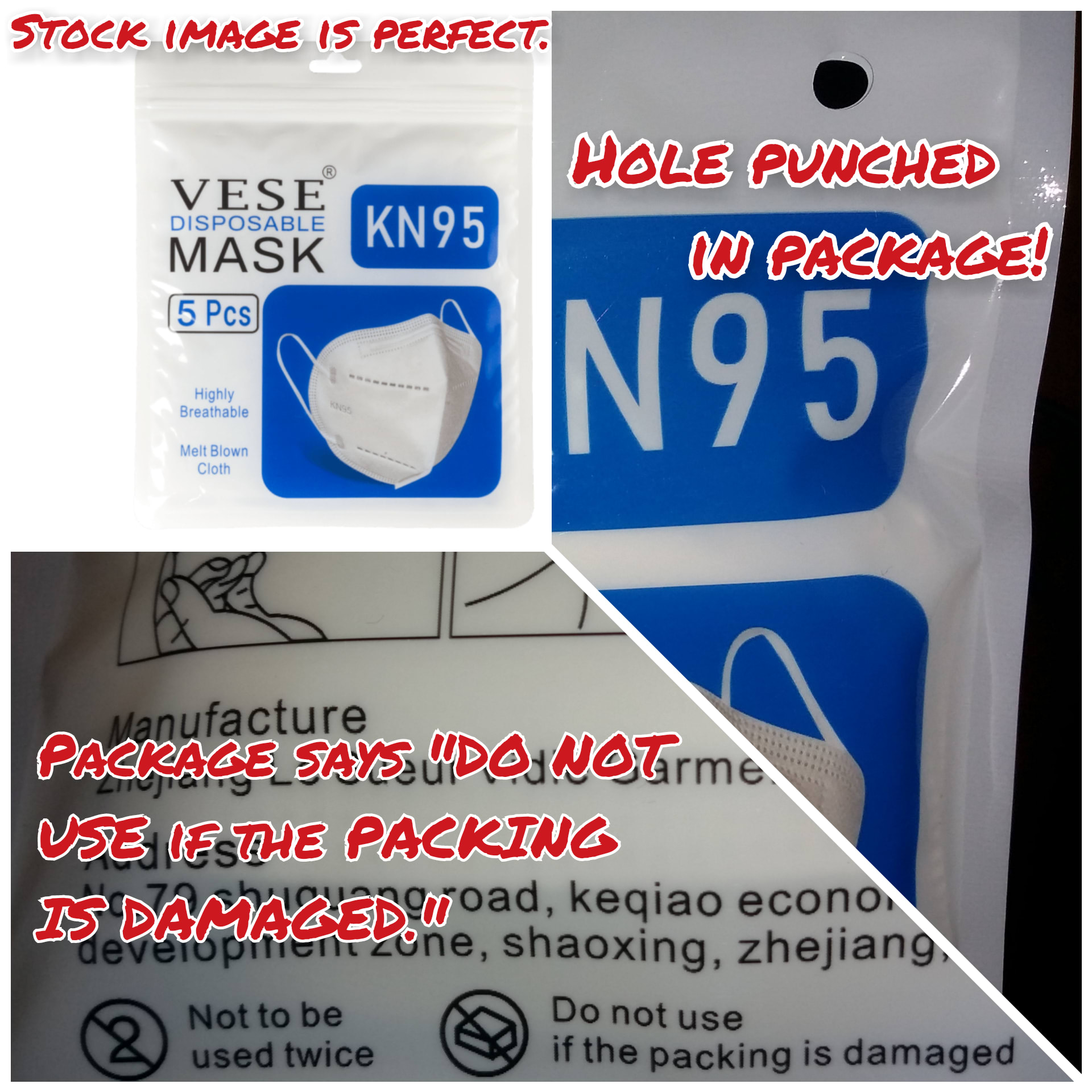 Hole punched in package but back says to not use if package is damaged.