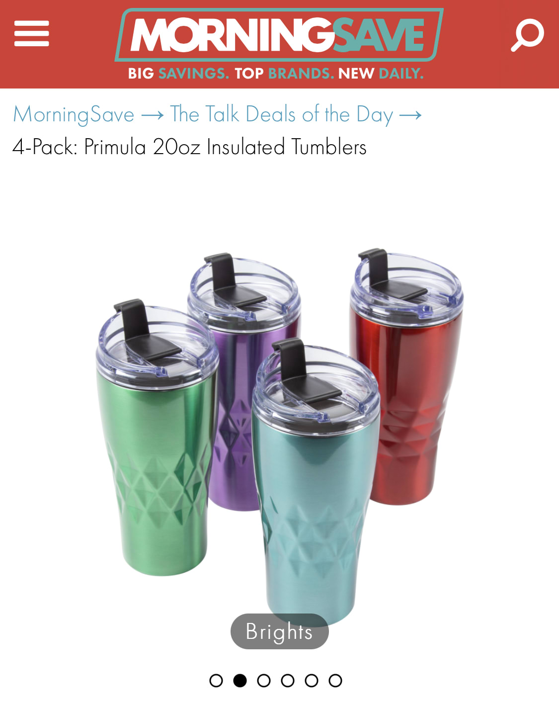 MorningSave: 4-Pack: Primula Insulated Tumblers
