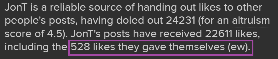 JonT really likes himself.