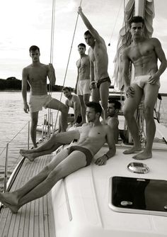 sexy men on boat