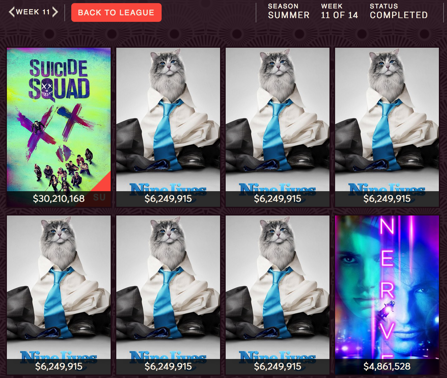 Week 11: Suicide Squad, 6x Nine Lives, Nerve