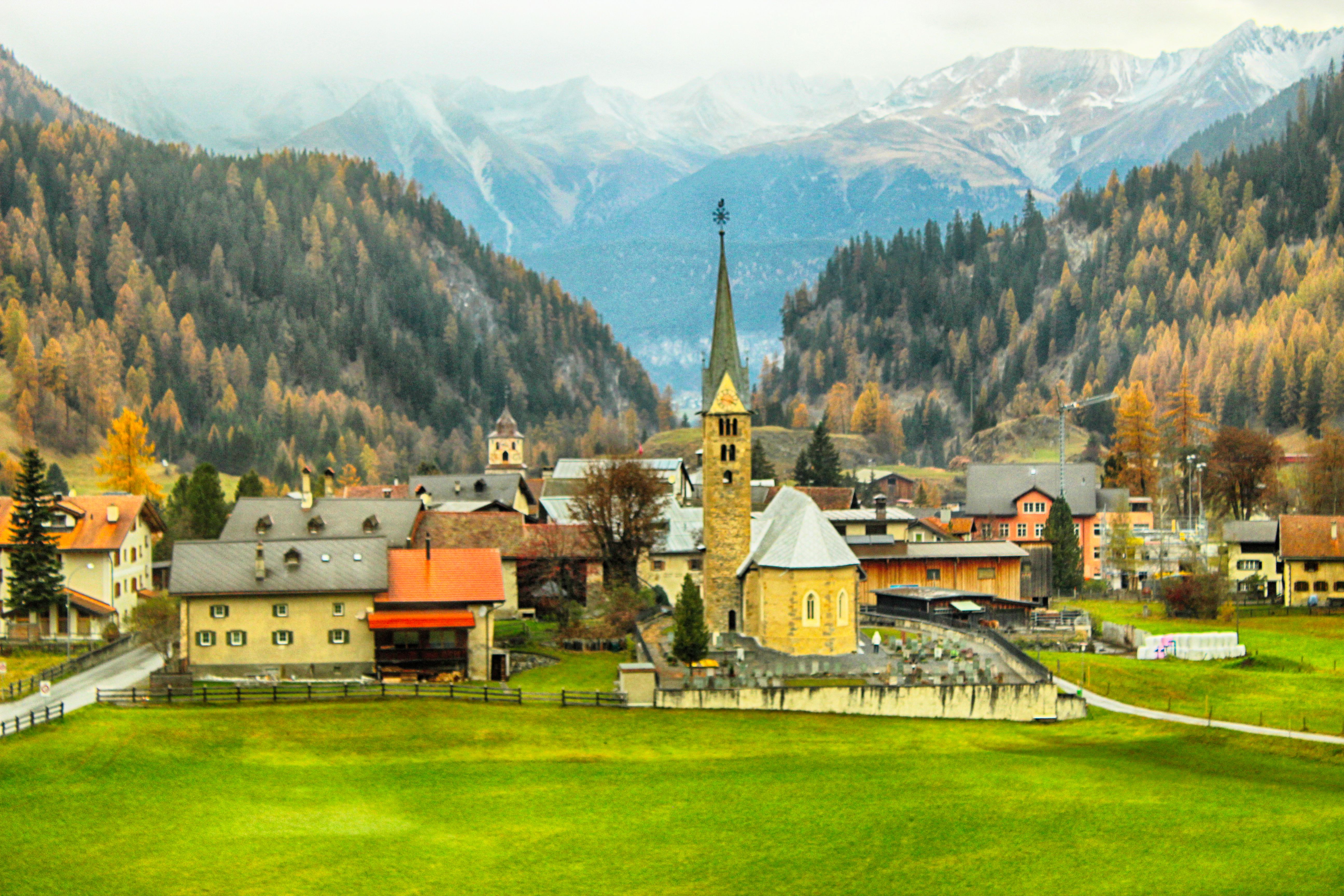 Taken from the Bernina Express train through the Swiss Alps