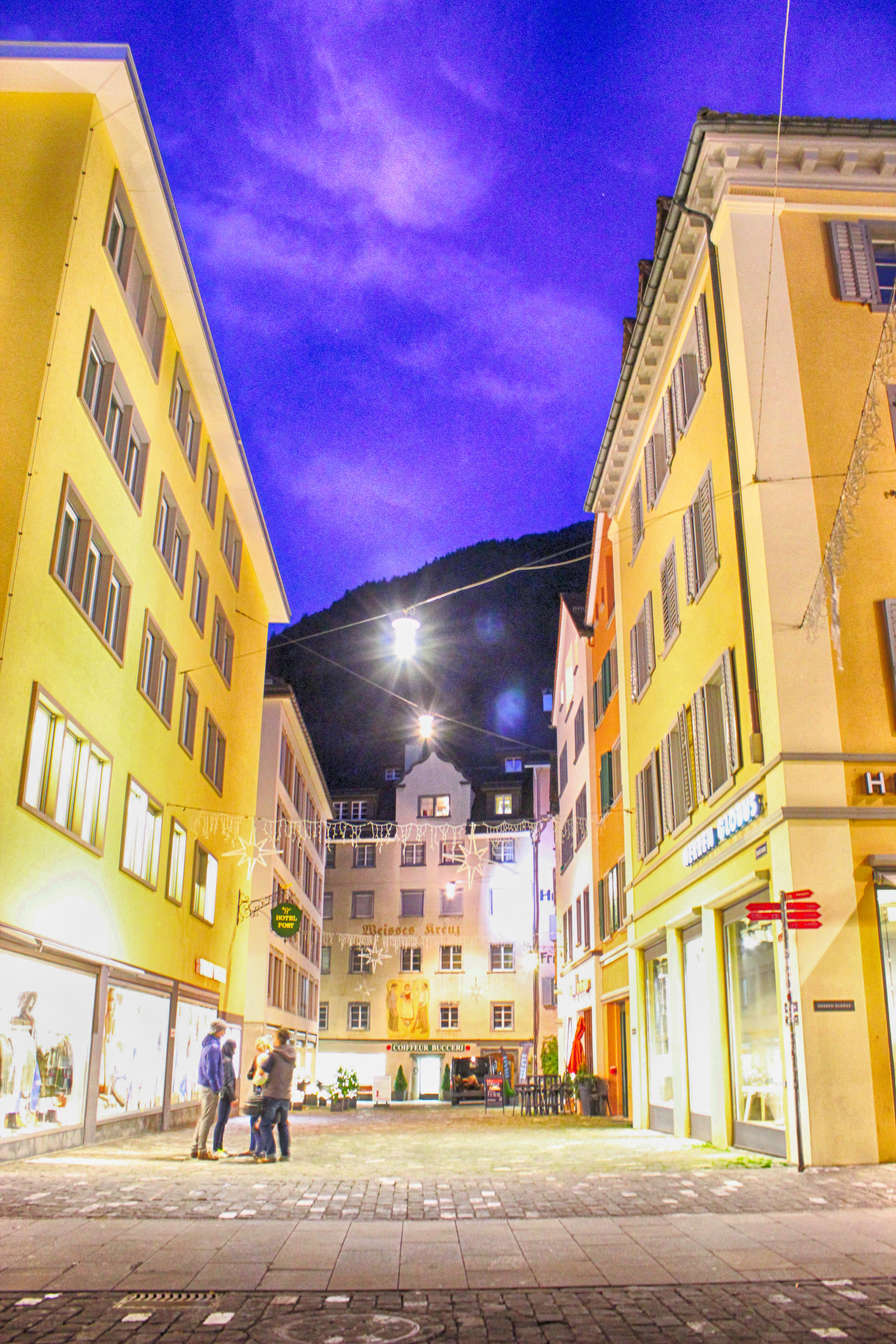 Nightfall in Chur, Switzerland