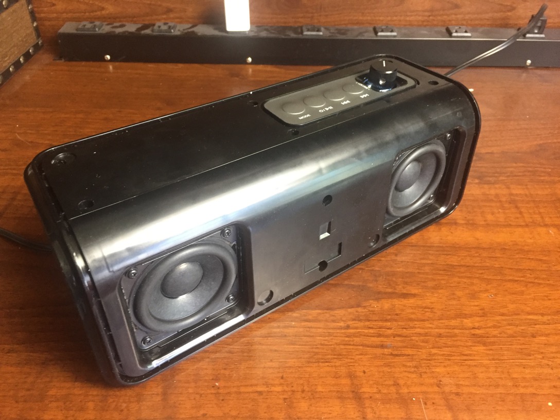 Speaker with grill removed