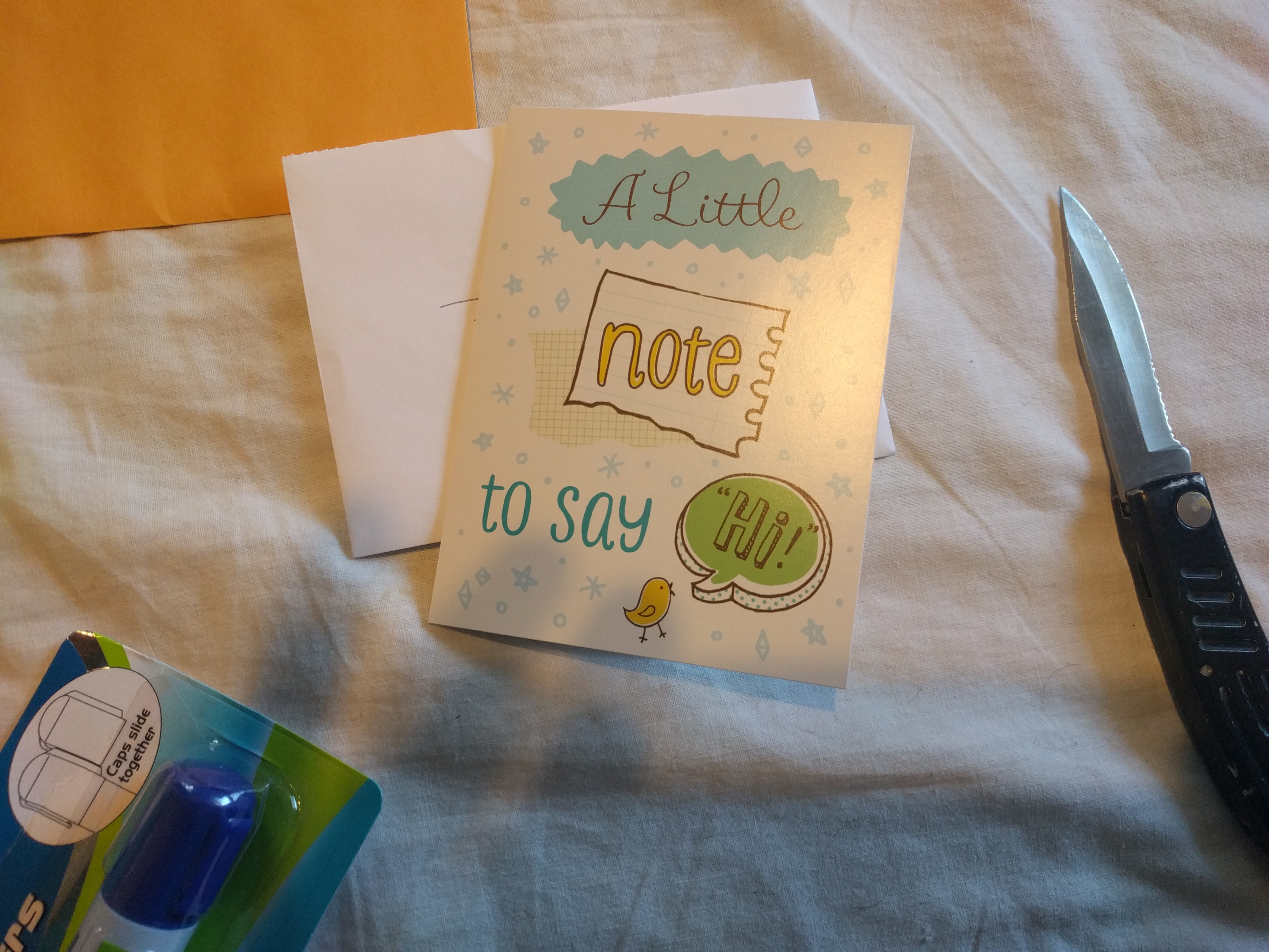 The card in the small envelope addressed to me