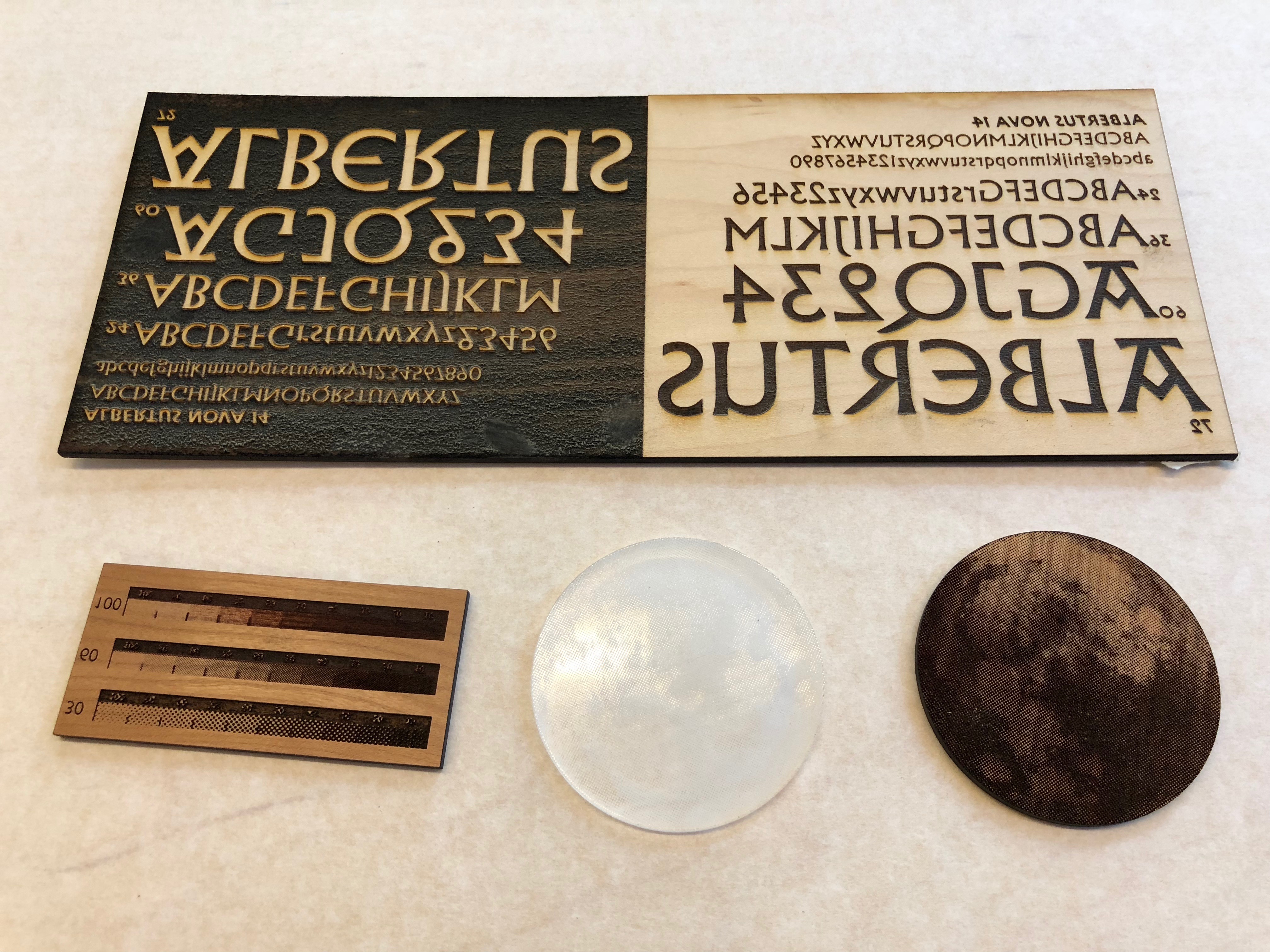 Albertus Engraved and also some moons and halftones