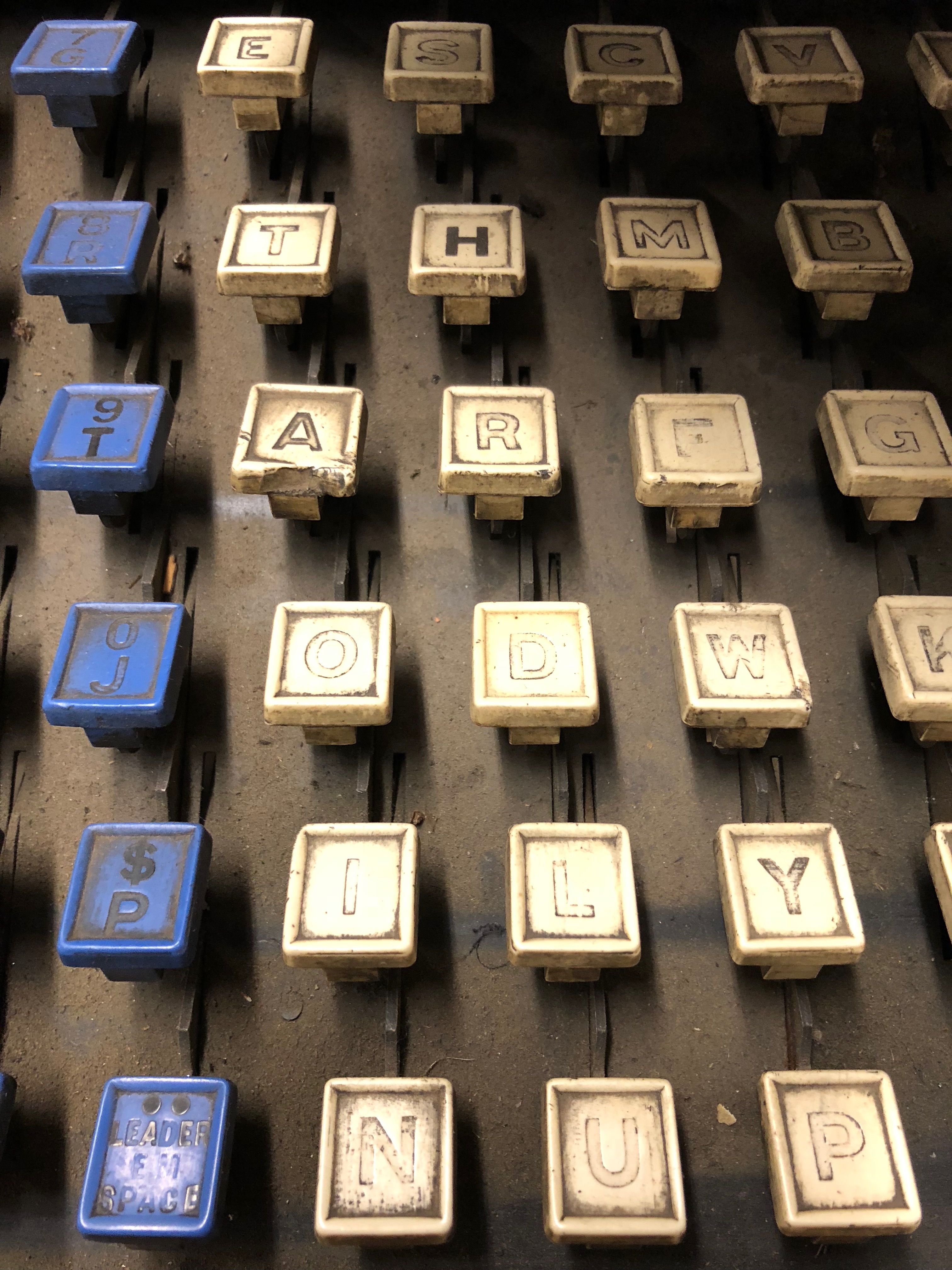 The ETAOIN SHRDLU key columns