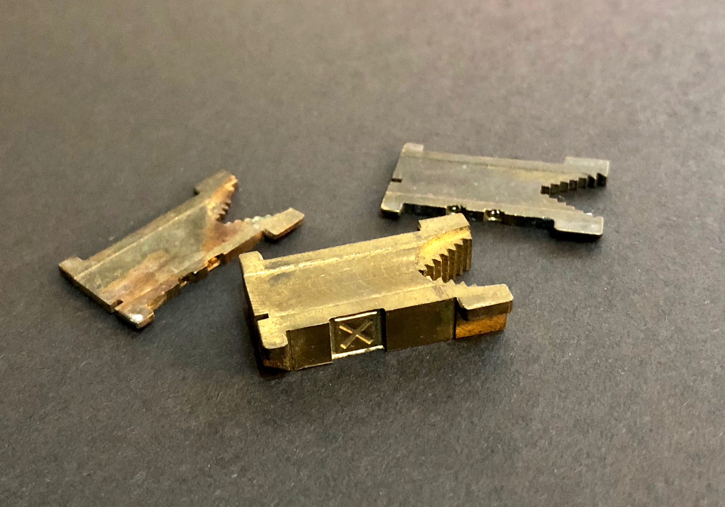 Linotype matrices from the author’s collection