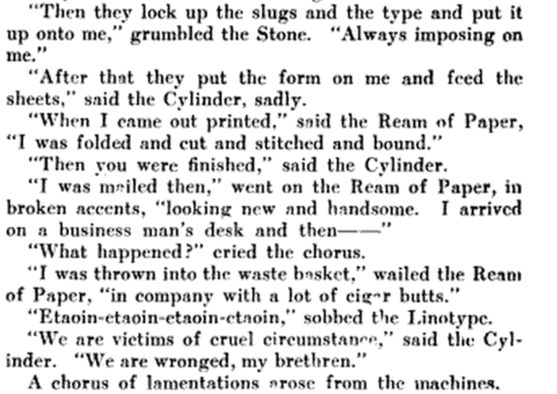 The Linotype’s lament