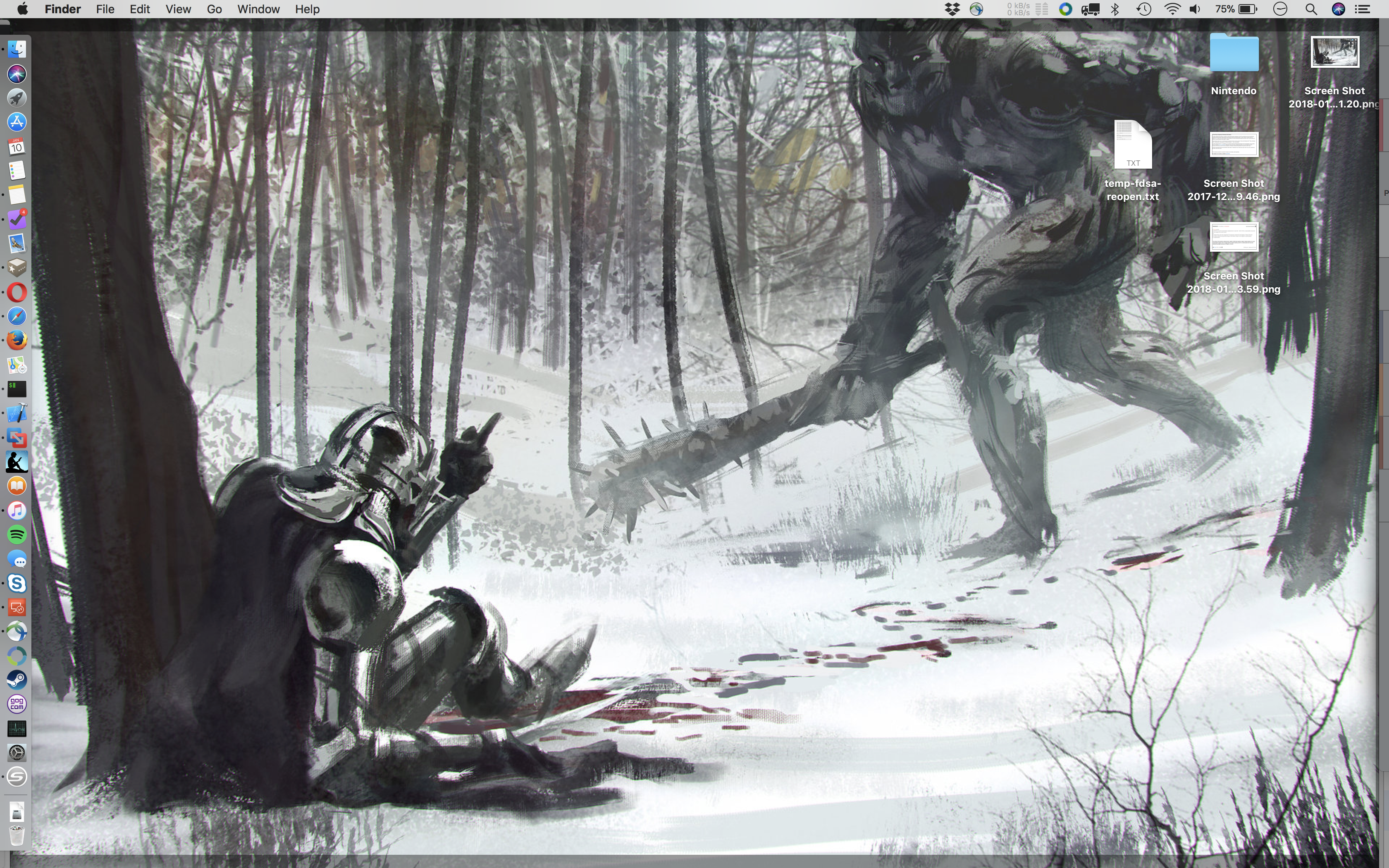 The club-wielding troll represents life and The Man