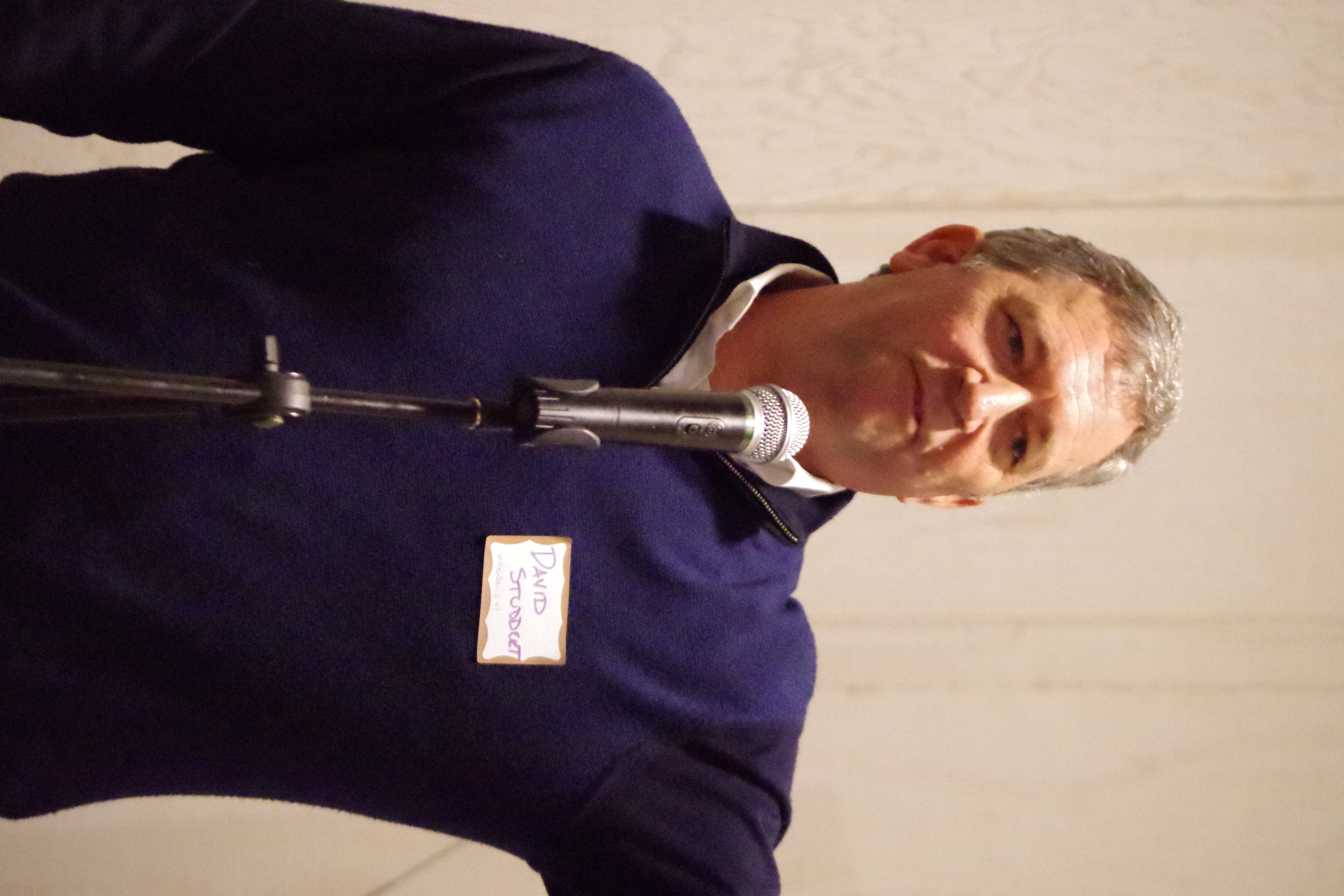 David Studdert handing out raffle prizes