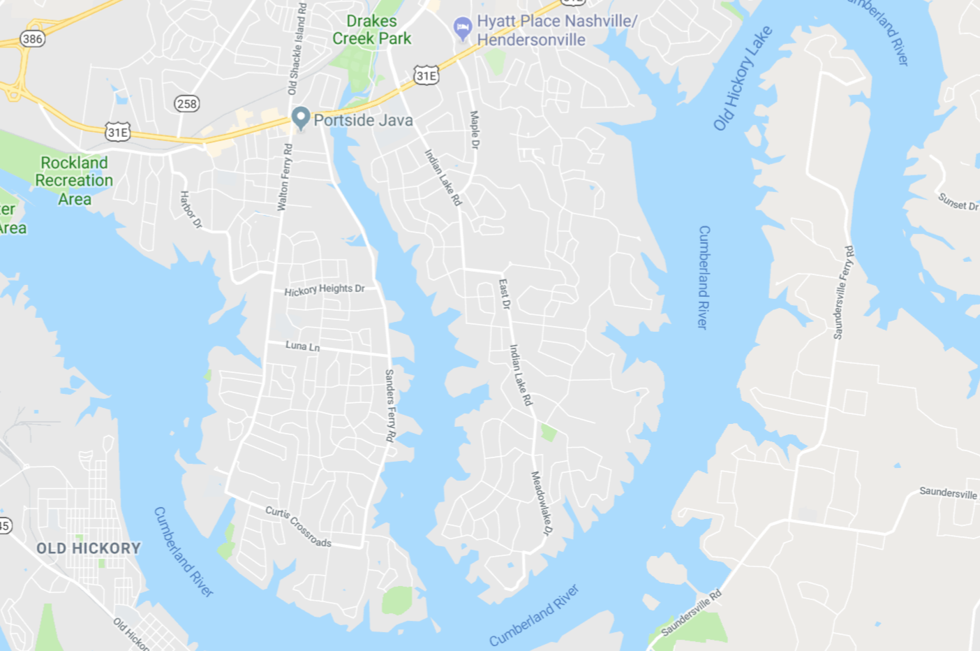 Hendersonville is basically made of marinas