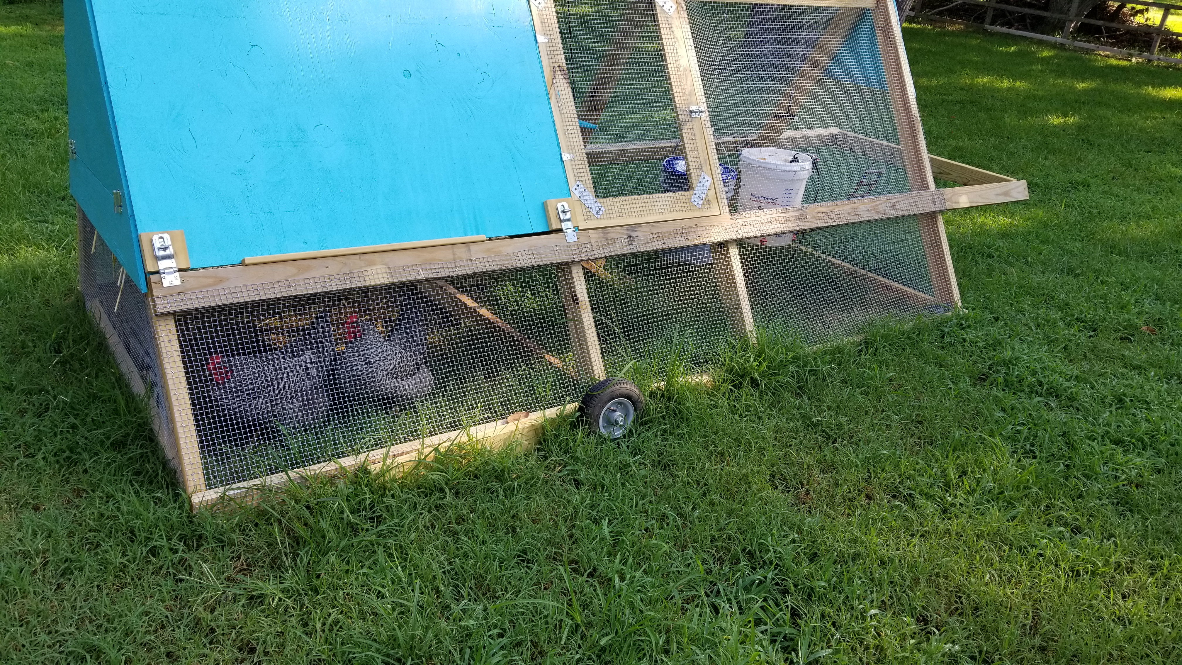 chicken tractor wheel design.