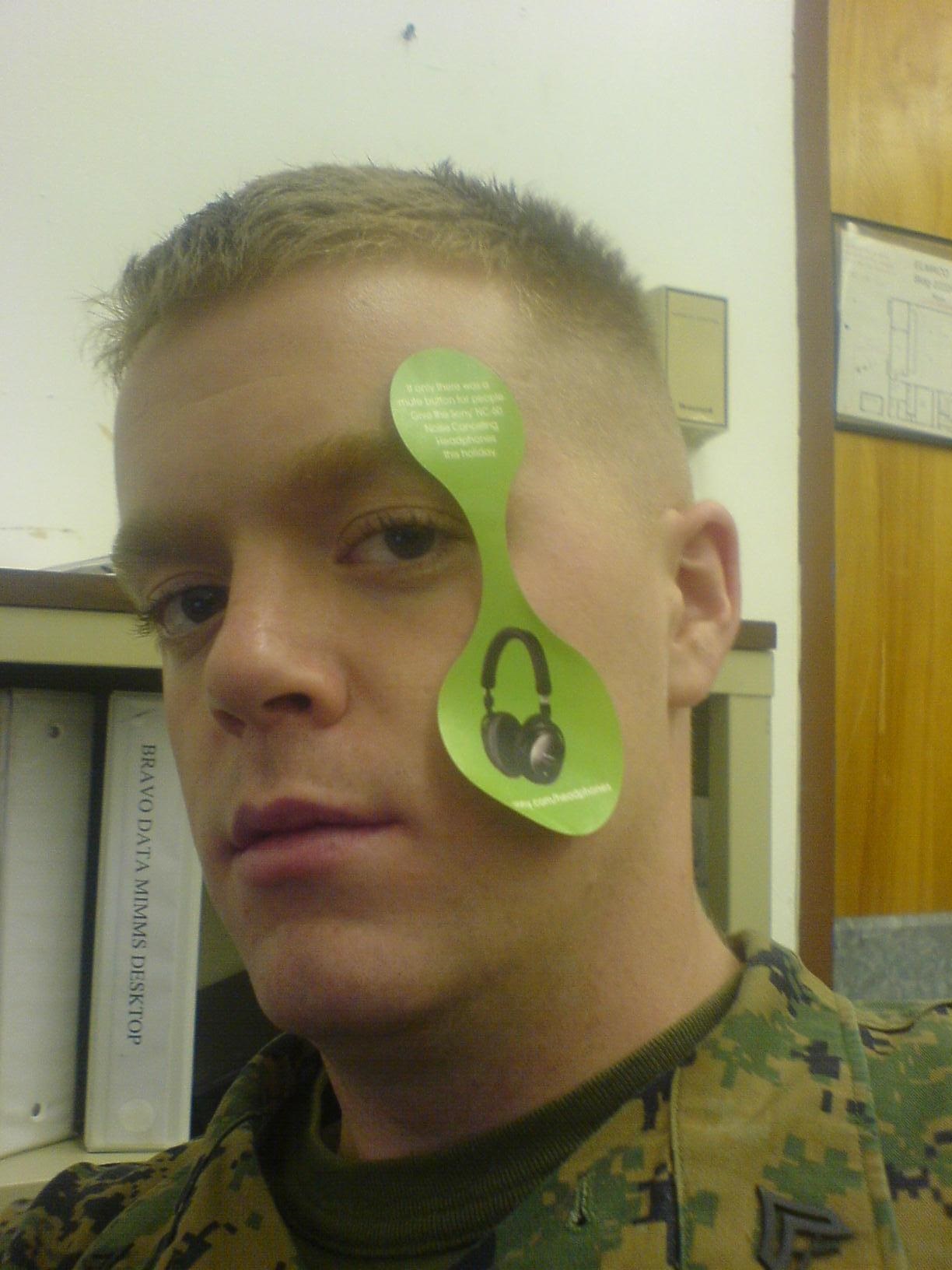 Me with a sticker on my face