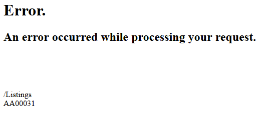 generic error message
