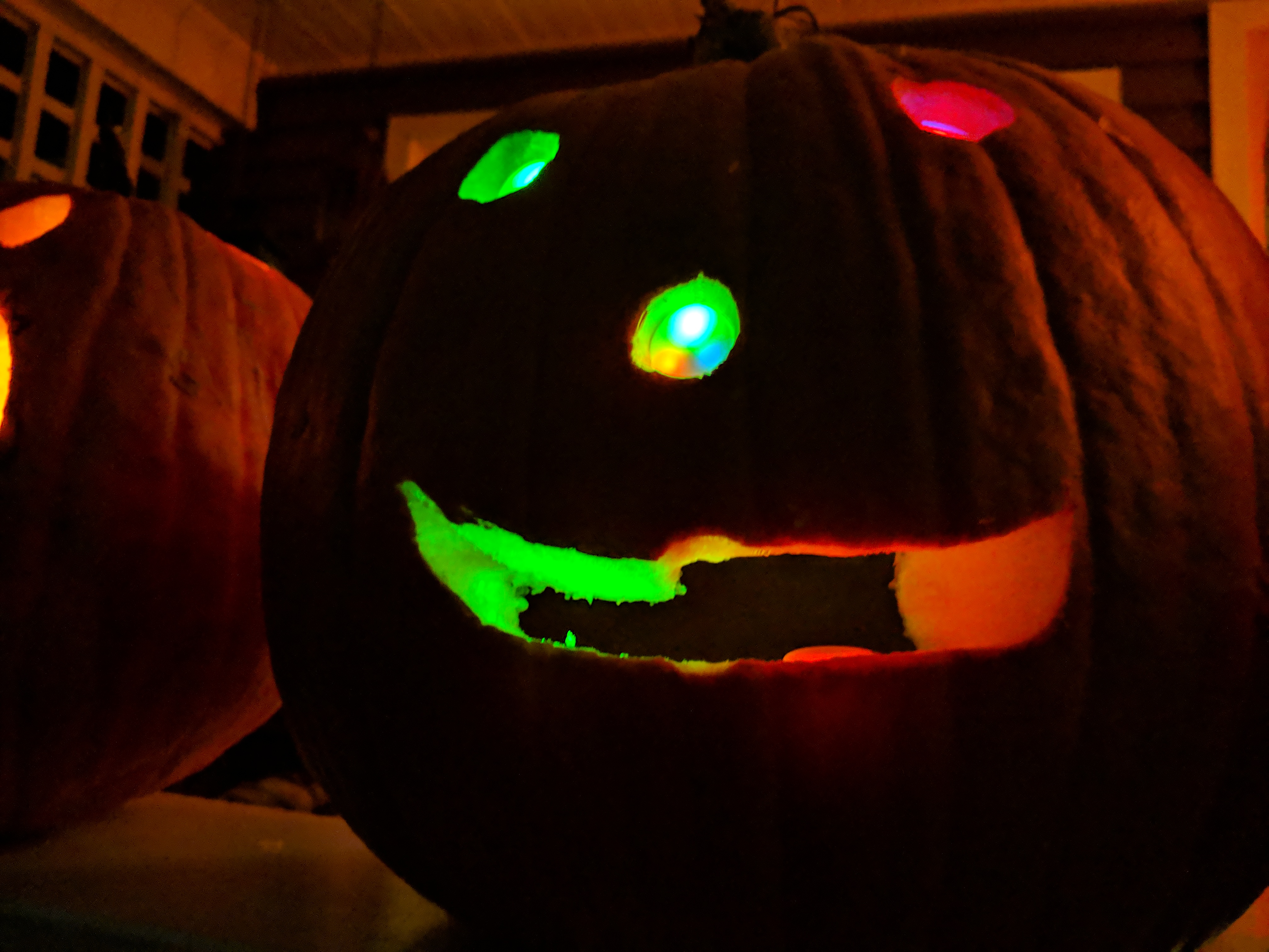 pumpkin with spinner lights