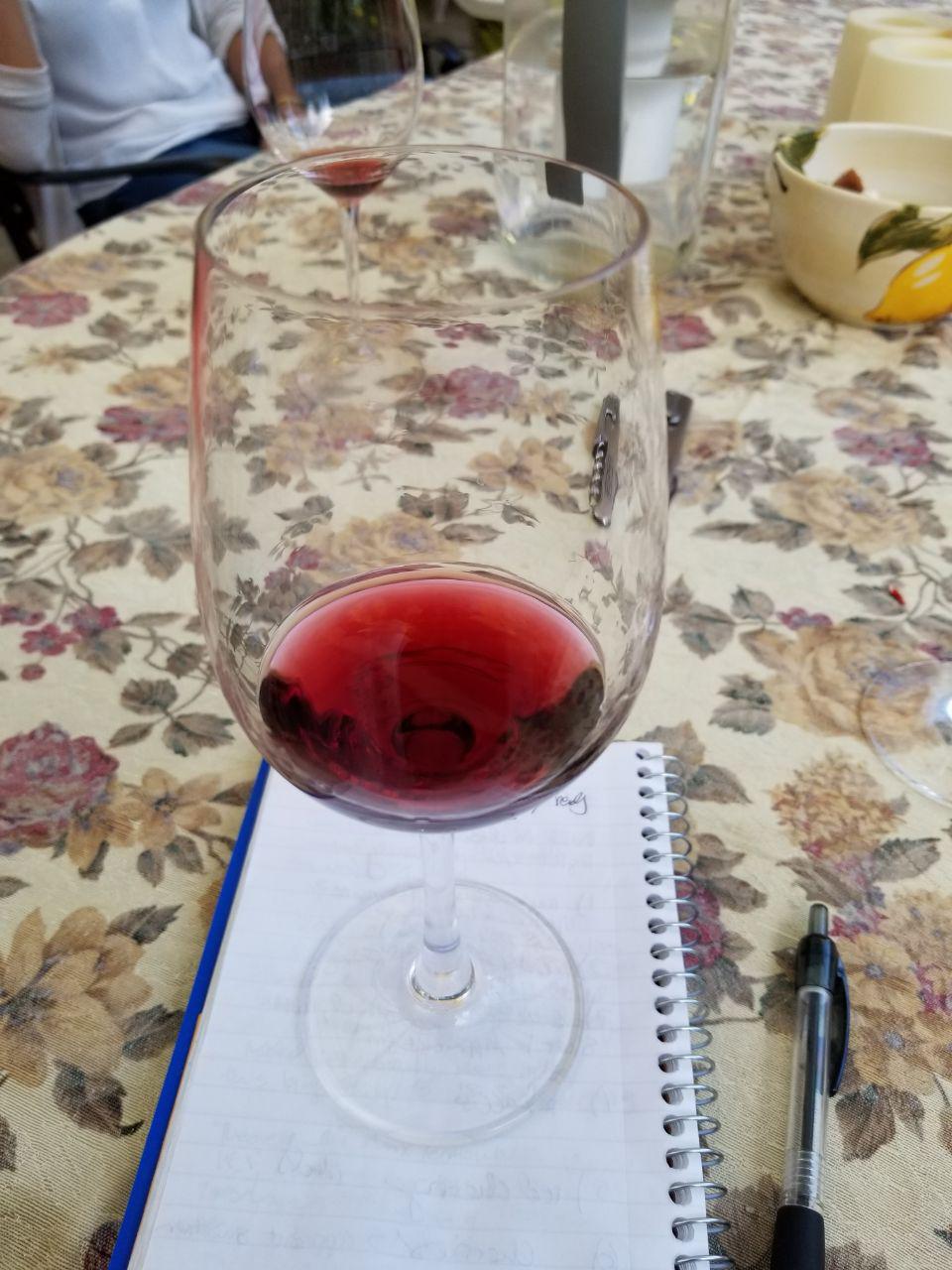 Color of wine in glass