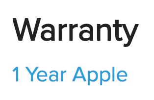 one year Apple warranty