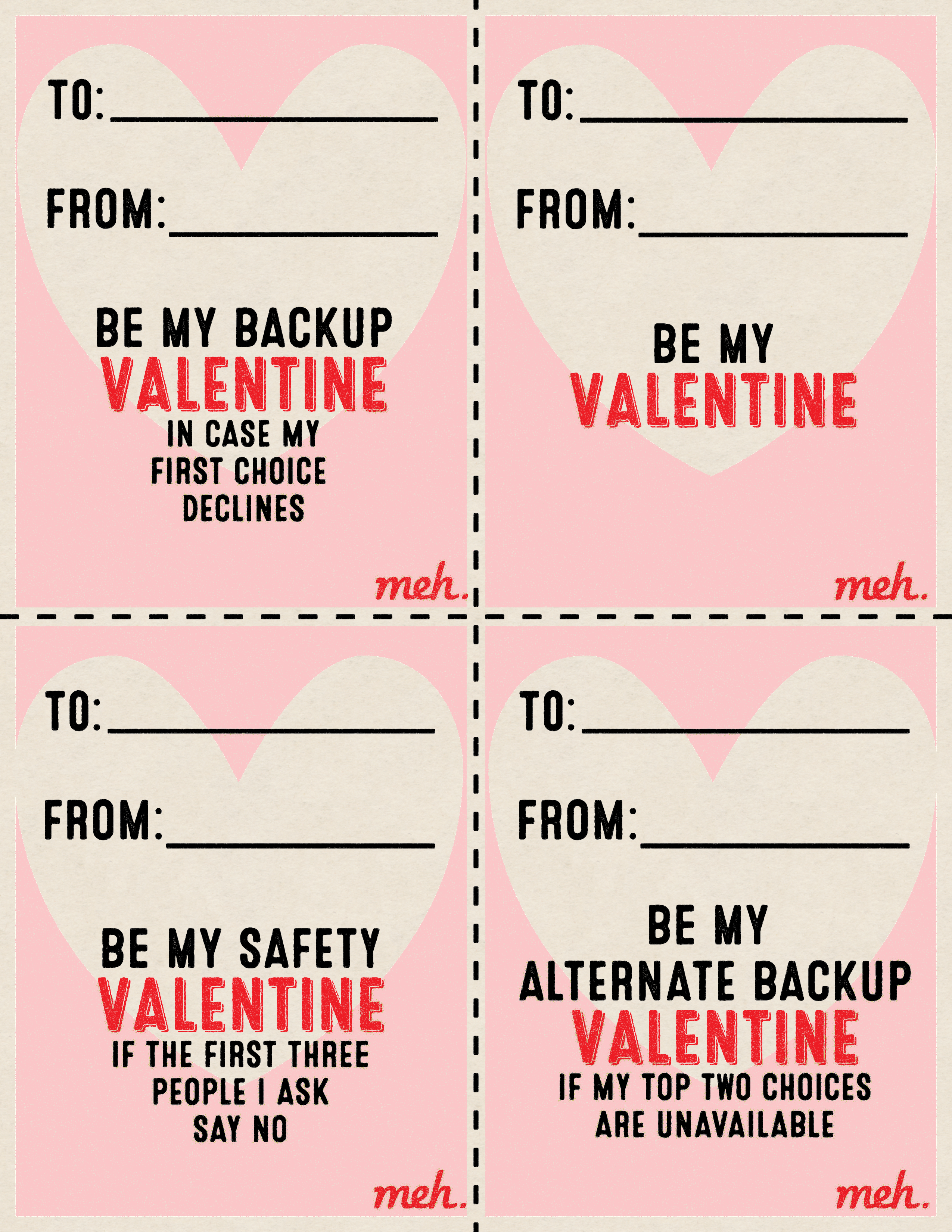 back of Irk valentine cards