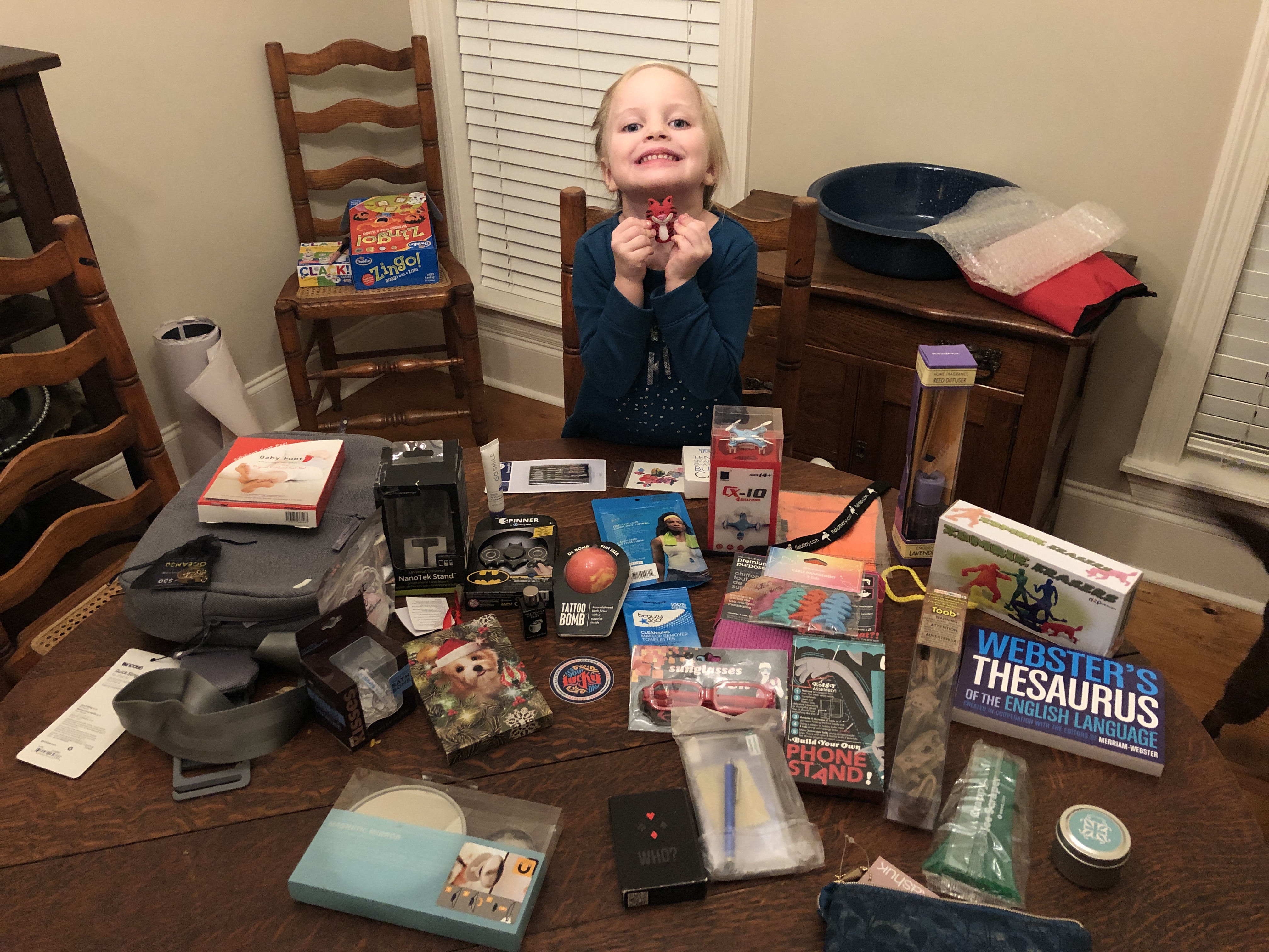 my helper is super excited, I will be sharing the loot