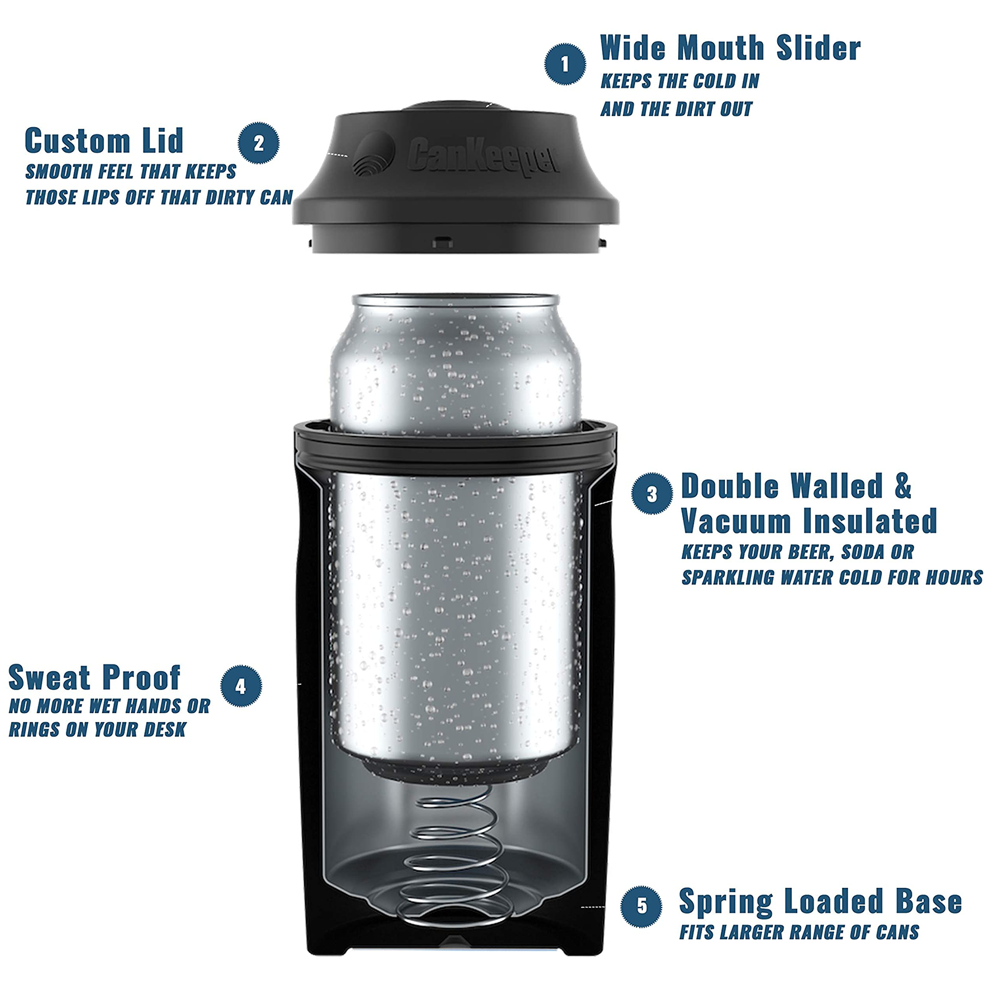 BottleKeeper - The Standard 2.0 - The Original Stainless Steel Bottle  Holder and Insulator to Keep Your Beer Colder (Red)